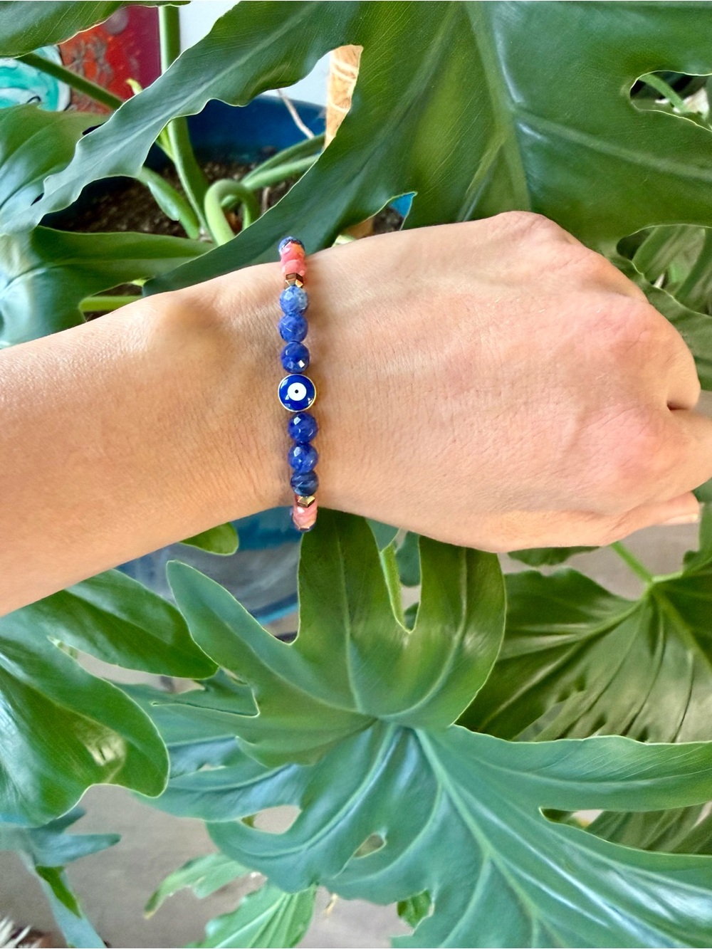 Sodalite - Rhodonite - Hematite  bracelet (one)
